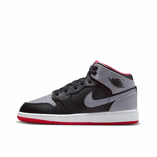 JordanAir Jordan 1 Mid 耐磨 中帮 篮球鞋 白黑红男女DQ8423-006