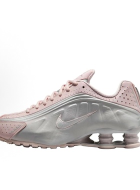 Nike Shox R4 舒适防滑耐磨 低帮通勤跑步鞋 女款 粉色AR3565-600