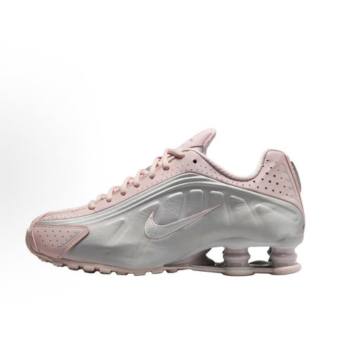 Nike Shox R4 舒适防滑耐磨 低帮通勤跑步鞋 女款 粉色AR3565-600