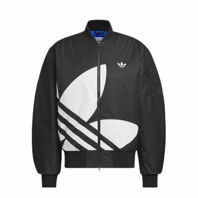 adidas originals 立领飞行员长袖夹克 男女同款 黑色JL8380