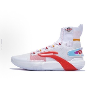 高帮 防滑耐磨 篮球鞋 男款 LiNing李宁 白红ABAT013 闪击9