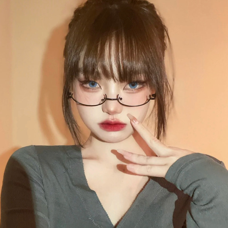 速发下半近框视二次元软妹御姐框饰装镜架