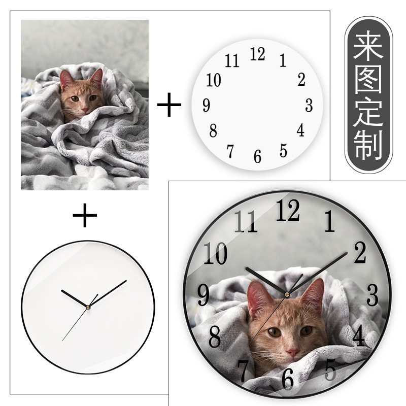 宠物定制挂钟来图设计油画写真换背景文字定制家居装饰木质时钟,宠物/宠物食品及用品,宠物用品定制周边,淘宝优惠券,粉丝福利购,淘宝优惠卷