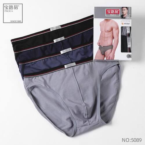 5089宝路易男士内裤莫代尔无磁时尚经典商务弹力三角内裤2条装