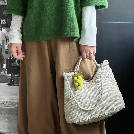 现货Dragon diffusion8920小众牛皮编织包法式百搭复古手提包女