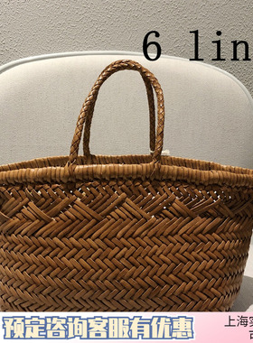 Dragon Diffusion8811编织包牛皮女法式菜篮子手工复古真皮手提包