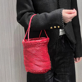 diffusion8919法式 正品 现货Dragon 小众手工牛皮编织包水桶手提包