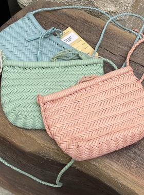 Dragon Diffusion8938比利时手工牛皮编织包复古休闲斜挎包度假风