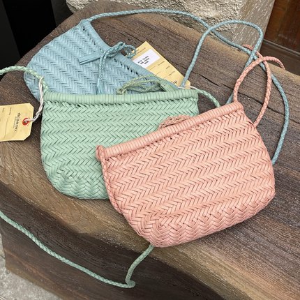 Dragon Diffusion8938比利时手工牛皮编织包复古休闲斜挎包度假风