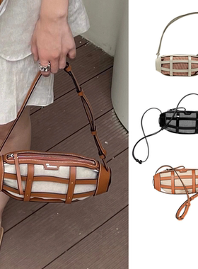 正品My Apartment建筑系列轻便灯笼镂空编织通勤牛皮单肩斜挎包包