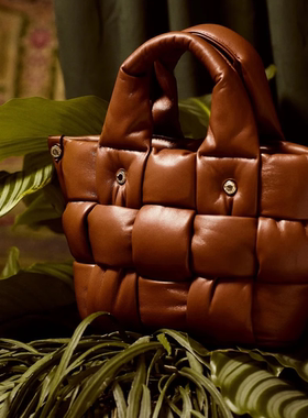 Roberta Gandolfi意大利小羊皮编织高级感时尚手提包女单肩斜挎包