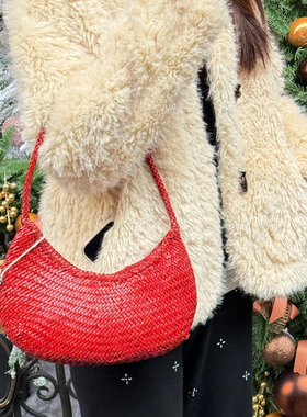 现货Dragon Diffusion8020法式篮子牛皮编织包洋气单肩腋下手提包