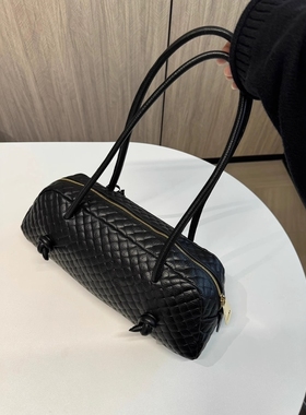 Roberta Gandolfi意大利牛皮菱格单肩腋下包包女手提包法棍包