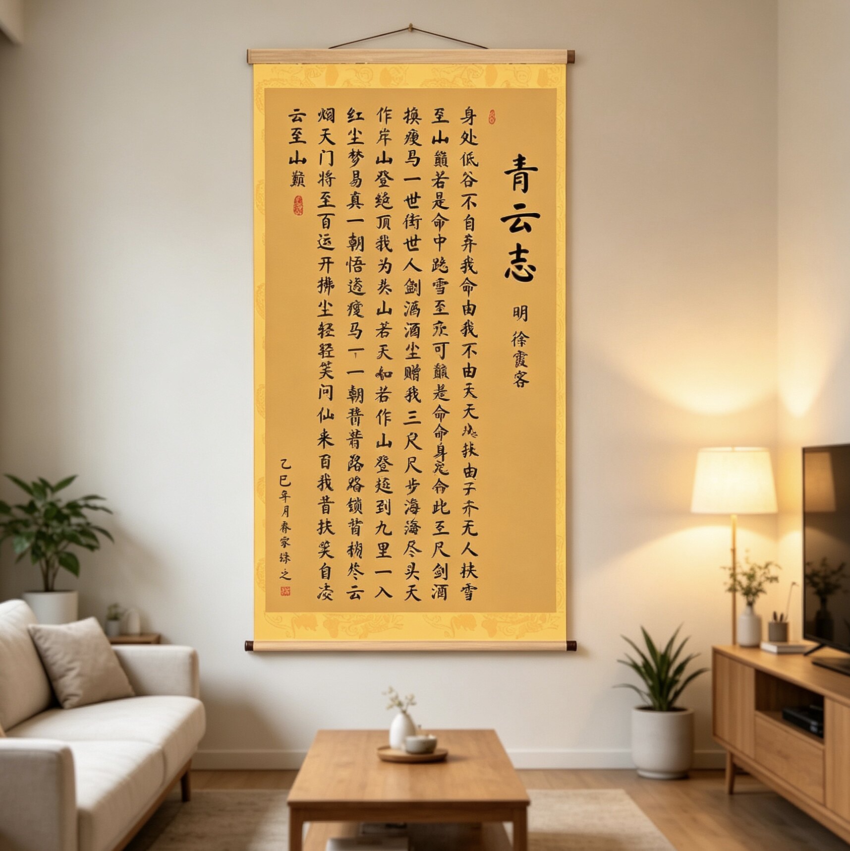 青云志徐霞客字画无人扶我青云志诗词挂画办公室书房励志卷轴壁画图片