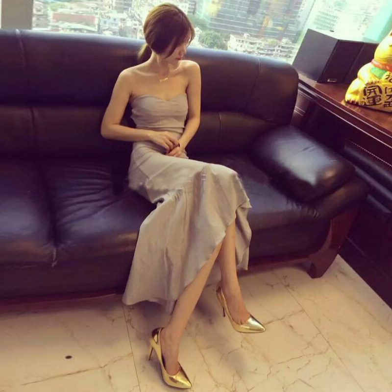 one word Dress Nightclub undergarment covering the chest and abdomen sexy Waist Show thin Mid length version skirt Backless Tuxedoin the Women's clothing/Boutique , Dress  category - from Buy2taobao.com to provide professional Taobao agent buy service
