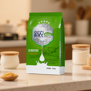 10月产【拍5立减】新疆新农奶粉 学生中老年成人全脂牛奶粉400g