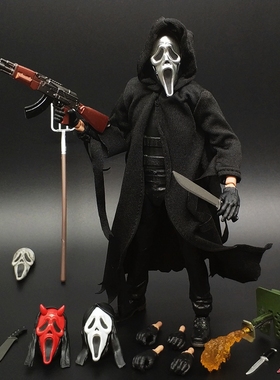 优质版 惊声尖叫手办鬼脸夺命狂呼喷火器可动人偶杰森小丑回魂