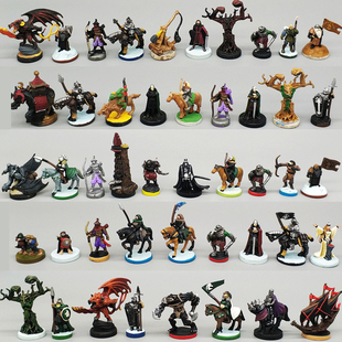 中古战锤战棋中世纪剑士骑士战车精灵树人偶魔兽世界桌游模型摆件