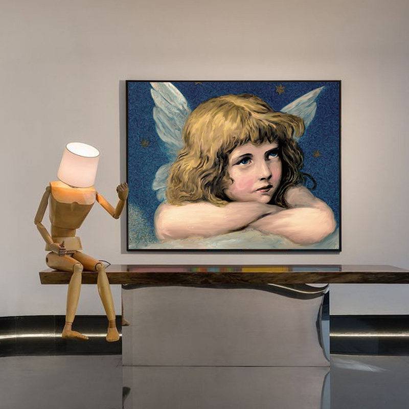 品都 西方人物小天使diy数字油画减压填色客厅卧室酒店玄关装饰画