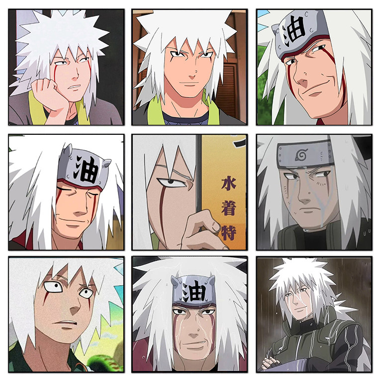 火影忍者旗木自来也人物头像diy数字油画手工填色手绘卡通动漫画