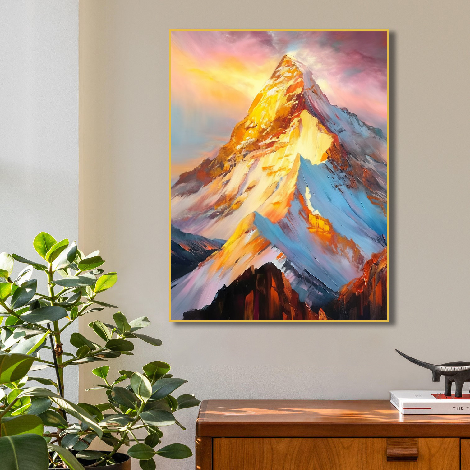 抽象风景日照金山diy数字油画填充填色涂色礼物客厅简约装饰画
