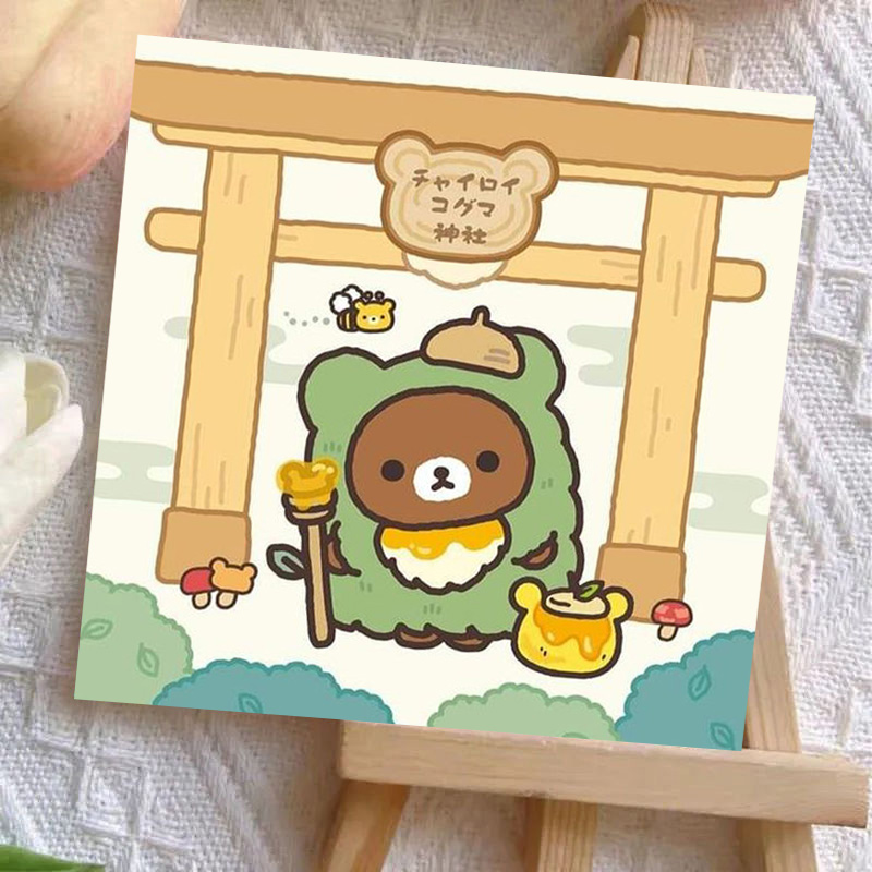 卡通轻松熊小白熊鼻孔鸡熊妹diy数字油画填色手绘家居装饰画图片