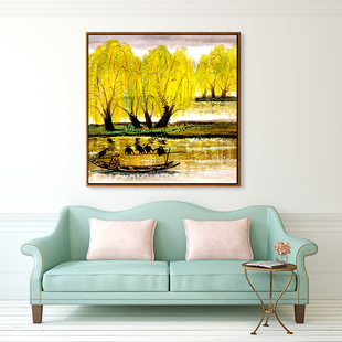 品都 新中式林风眠秋景风景diy数字油画手绘填色家居酒店装饰挂画