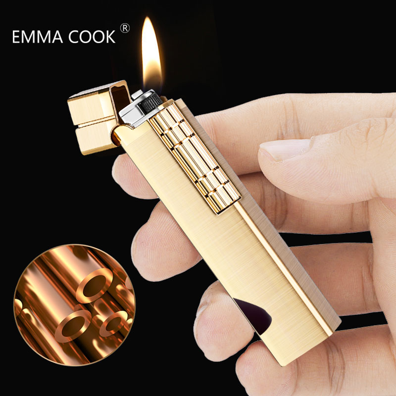 充气打火机砂轮奢侈铜超薄复古