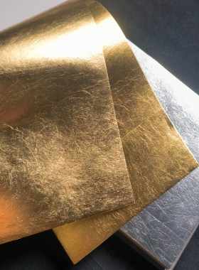 手工金箔银箔墙纸背景屏风手绘壁