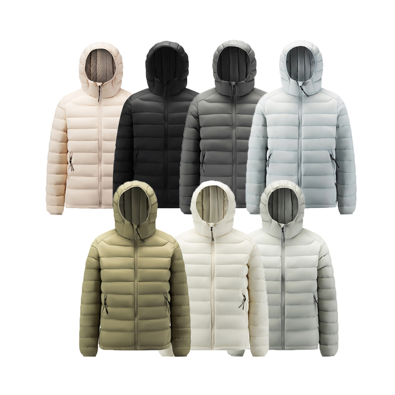 NLPM 90白鸭绒轻薄连帽排骨羽绒服男女冬季防寒保暖情侣纯色外套
