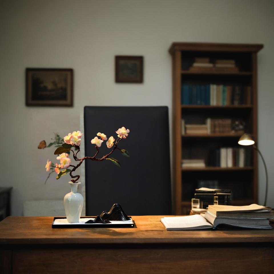 新中式玄关走廊禅意雪山小摆件创意微景观造景陶瓷陶瓷假山装饰品