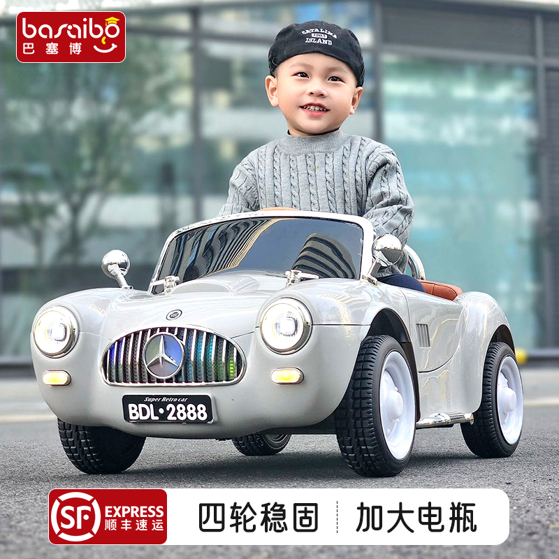 儿童四轮复古可坐人遥控电动车