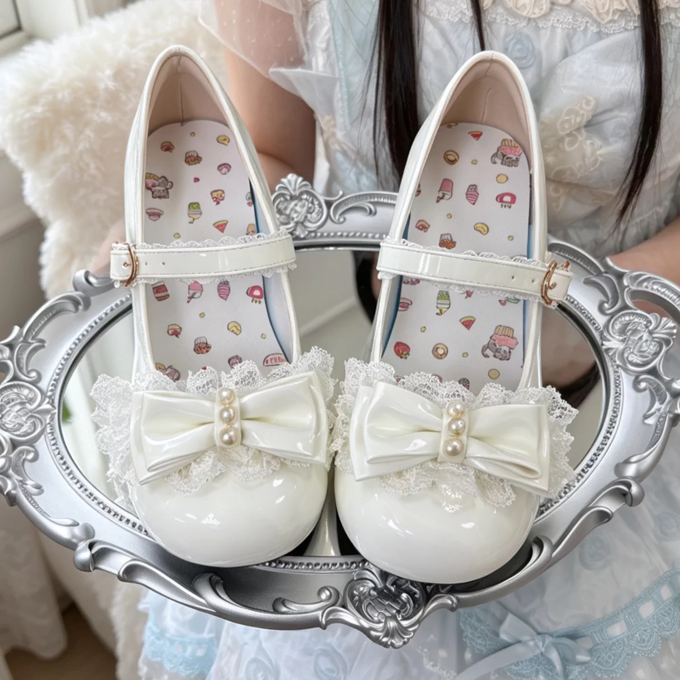 Lolita原创中跟学生鞋百搭软底