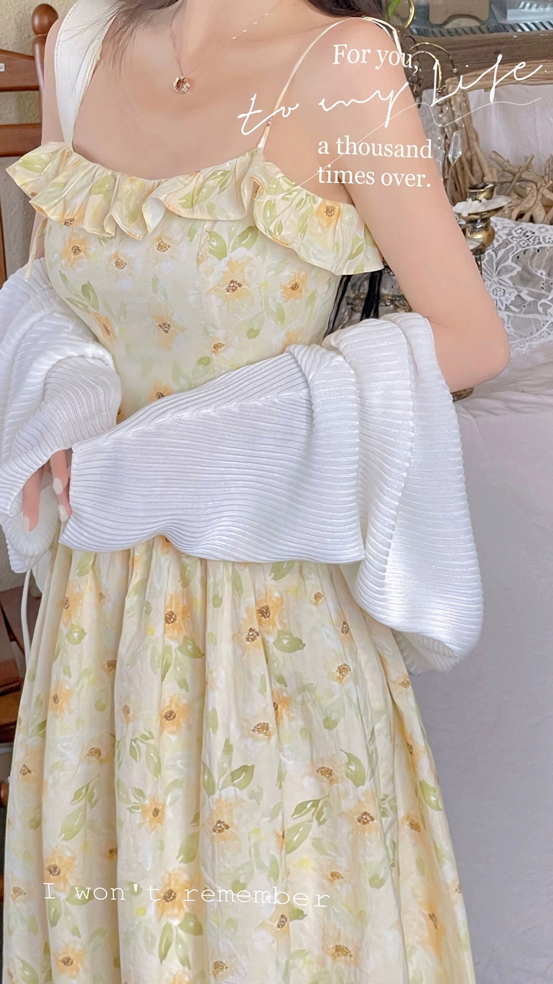 LISEYEN设计师原创手绘花色洛可可碎花连衣裙 清仓价 库存25