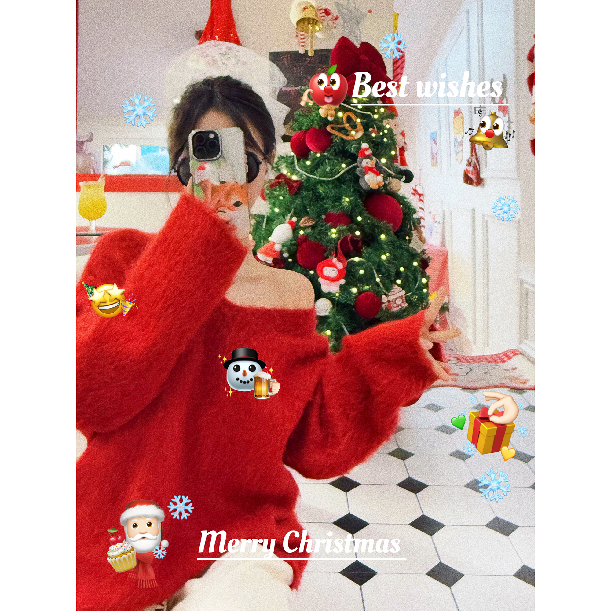 LISEYEN设计师原创 过年红V领羊驼毛毛衣~拉绒长绒 库存8