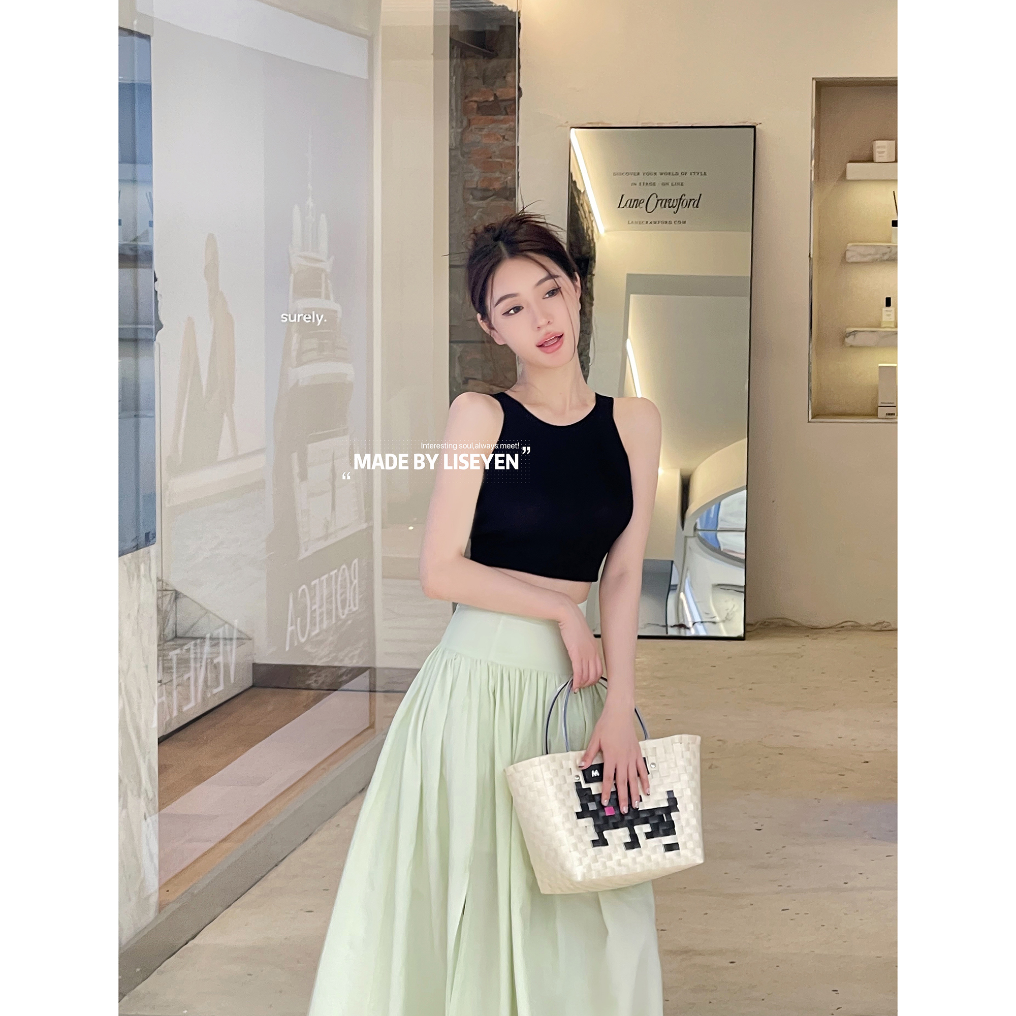 LISEYEN半身裙高腰通勤休闲