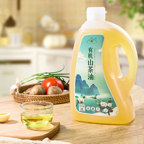 有机山茶油3L装食用油纯茶油