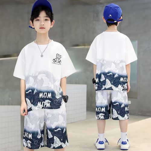 夏季凉感速干男童运动短袖套装潮