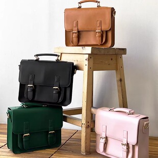 韩国Theaction剑桥包纳帕纹女小号双肩包复古横款 方形斜挎手提包