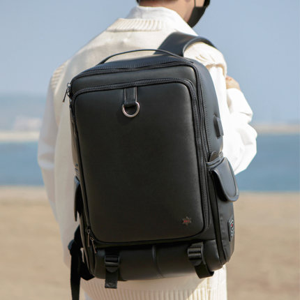 韩国Exit潮牌双肩包2025款男士商务出差简约背包防水笔记本电脑包