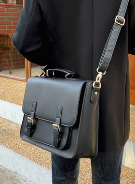 韩国剑桥包小号纳帕纹皮女包斜跨单肩背包方形横款双肩包制服包