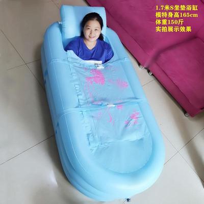 【热卖】成人泡澡盆充气浴缸折叠大人浴桶洗澡全身药浴盆加厚大号