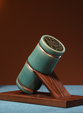 中式竹子陶瓷摆饰《竹报平安》高升招财客厅办公室酒柜茶几装饰品