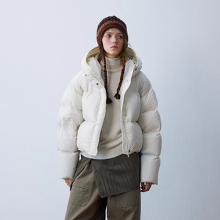 小个子连帽拉链冬季 花苞羽绒服H9357短款 外套 SEPTEMBER新款 HELLO