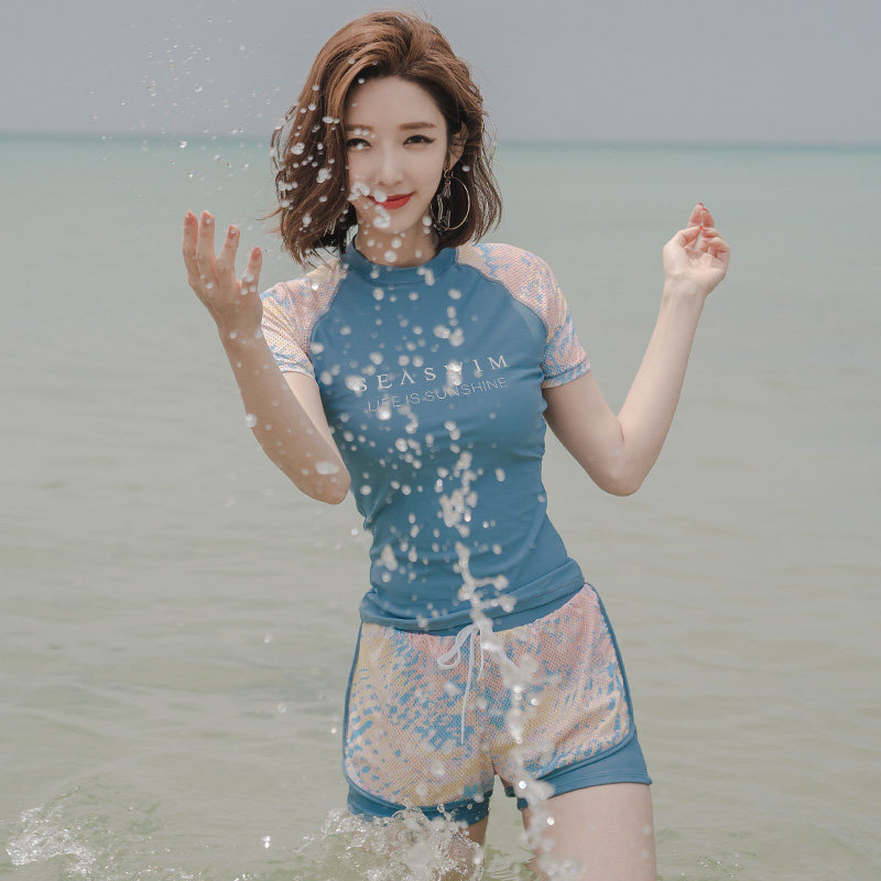 泳衣女分体保守运动款显瘦遮肚大码泡温泉微胖女孩高级感泳装夏季