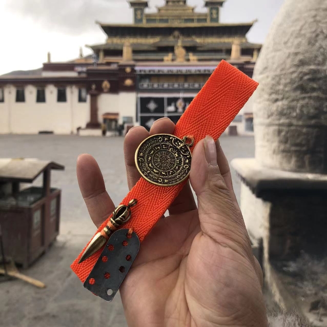 西藏桑耶藏式随身配饰九宫八卦金刚杵吊坠拉萨直发包邮