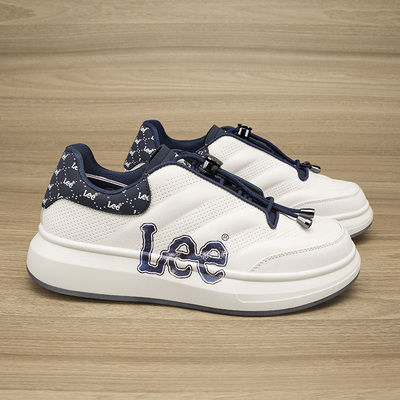 10.23 L.E 男款潮流厚底板鞋增高防滑耐磨运动鞋抽绳好穿脱 探