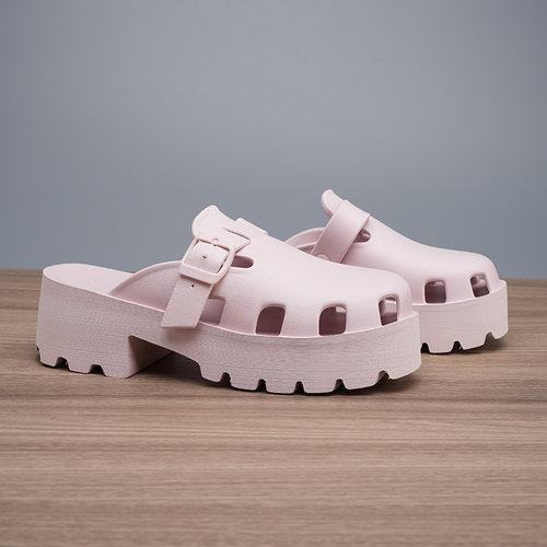 3.25 C.H 厚底洞洞鞋女外穿防滑镂空包头半拖鞋凉拖夏 农