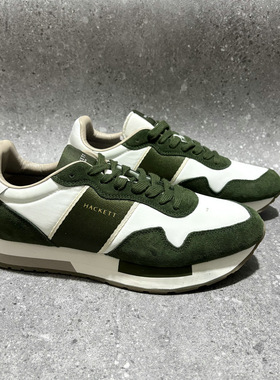 12.25 HT英单复古阿甘鞋男休闲运动鞋绿白拼色轻便缓震跑鞋 探