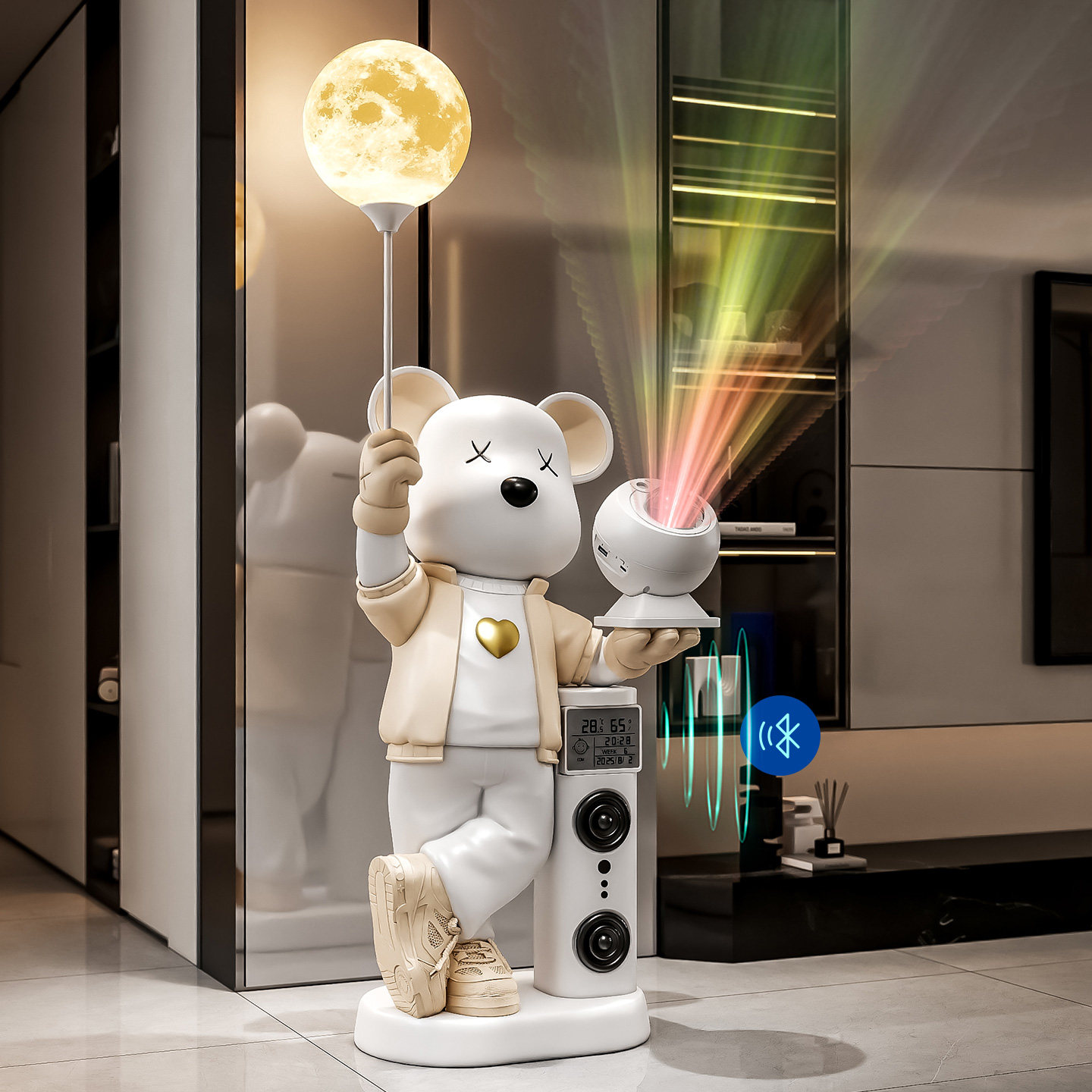 暴力熊星空投影仪客厅电视柜旁大型落地装饰摆件轻奢高档乔迁新房